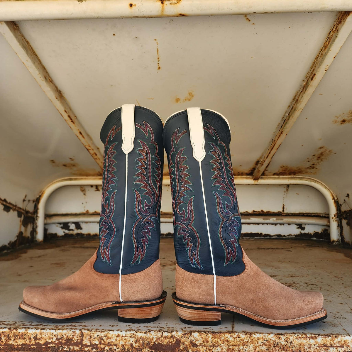 Fenoglio Picosa Creek Exclusive Tan Fuji Roughout w/Navy Firm- The