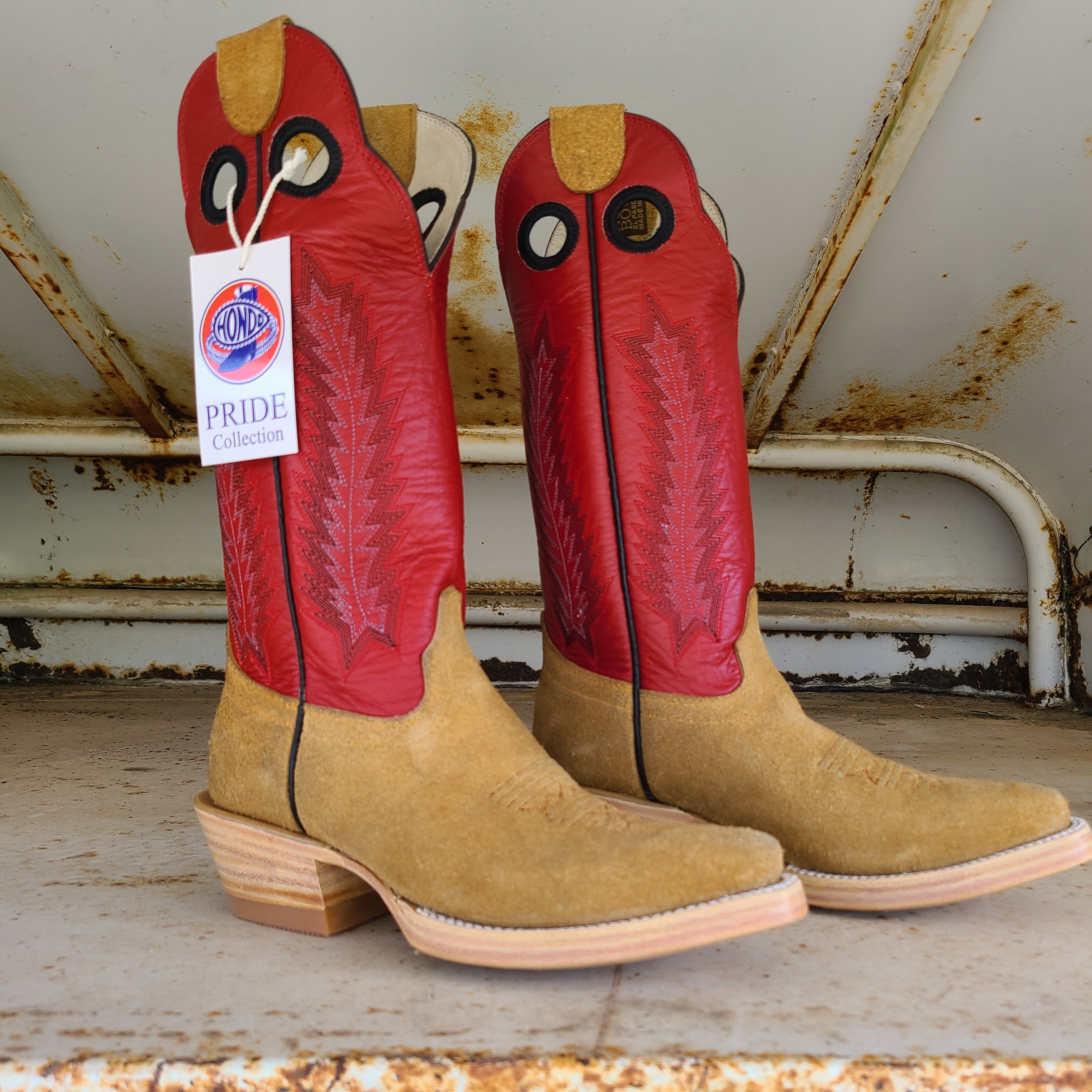 Hondo Picosa Creek Exclusive Maple Roughout w/Red Cow  - The Bailey Boot