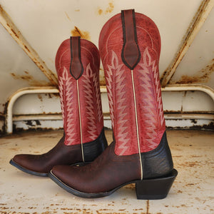 Hondo Picosa Creek Exclusive Brown Oil Tan w/Red Valcano - The Reese 2.0 Boot