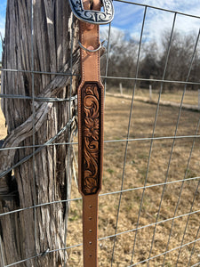 Leather Dog Collar - Brown Border