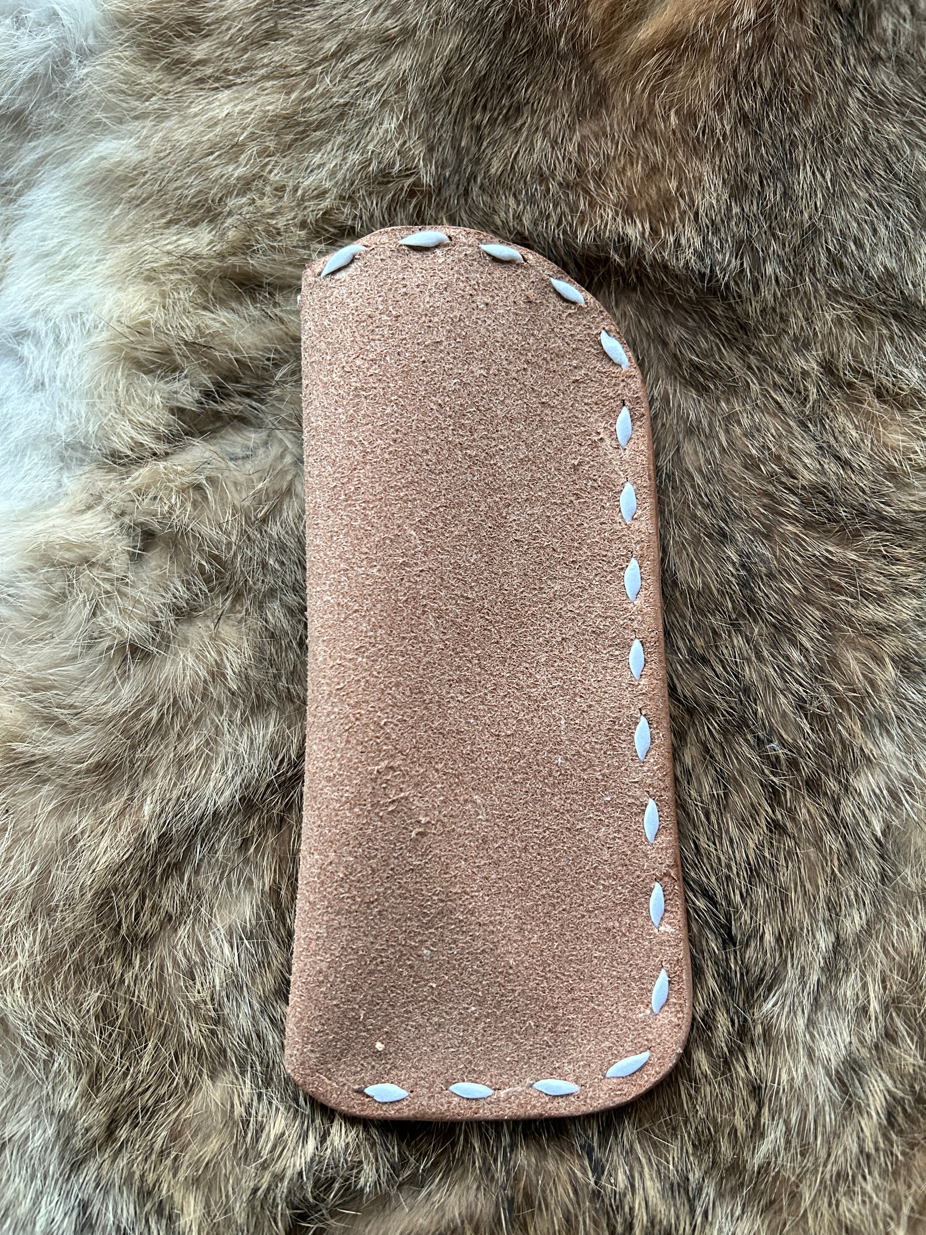 Leather Eyeglass case (roughout w/buck stitch)