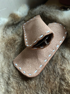 Leather Eyeglass case (roughout w/buck stitch)