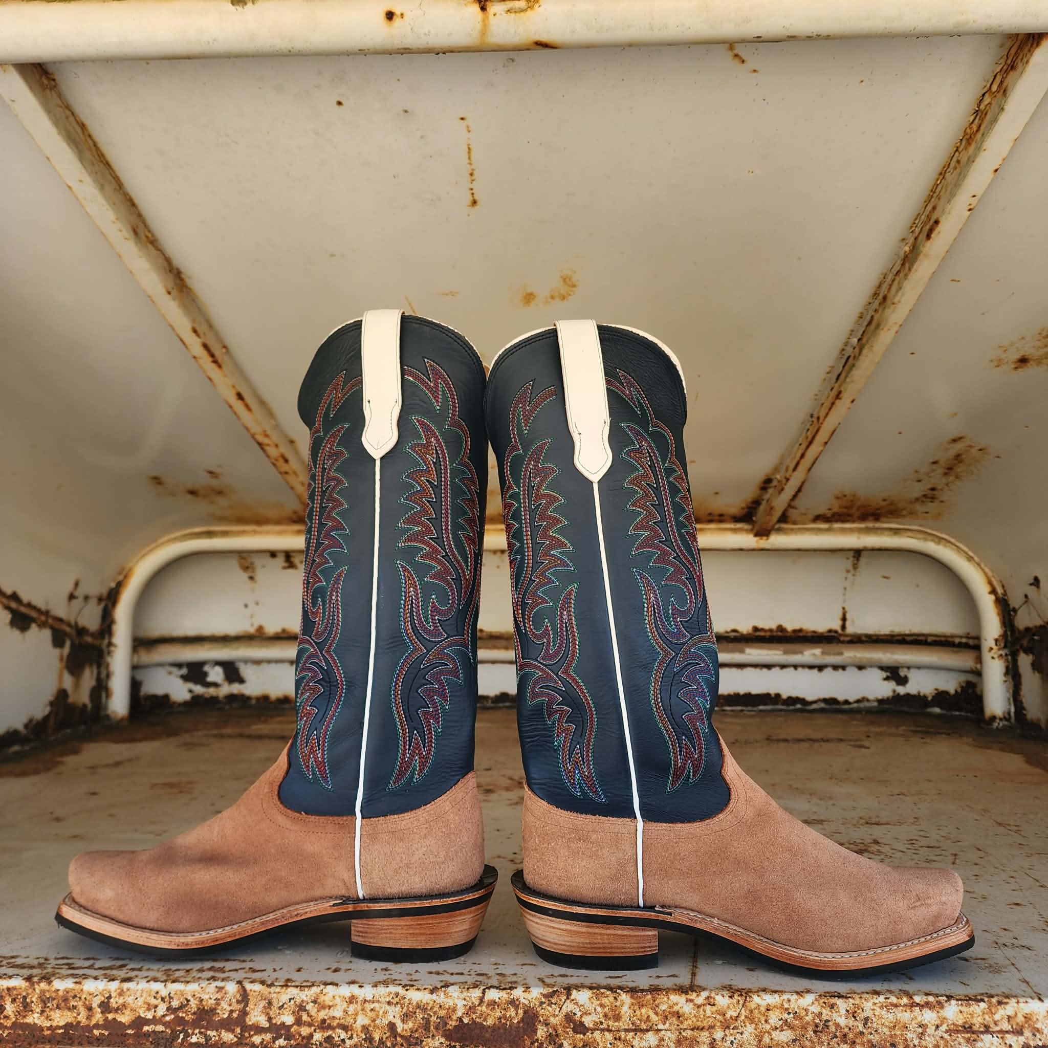 Fenoglio Picosa Creek Exclusive Tan Fuji Roughout w/Navy Firm- The