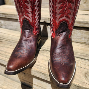 Hondo Picosa Creek Exclusive Brown Oil Tan w/Red Valcano - The Reese 2.0 Boot