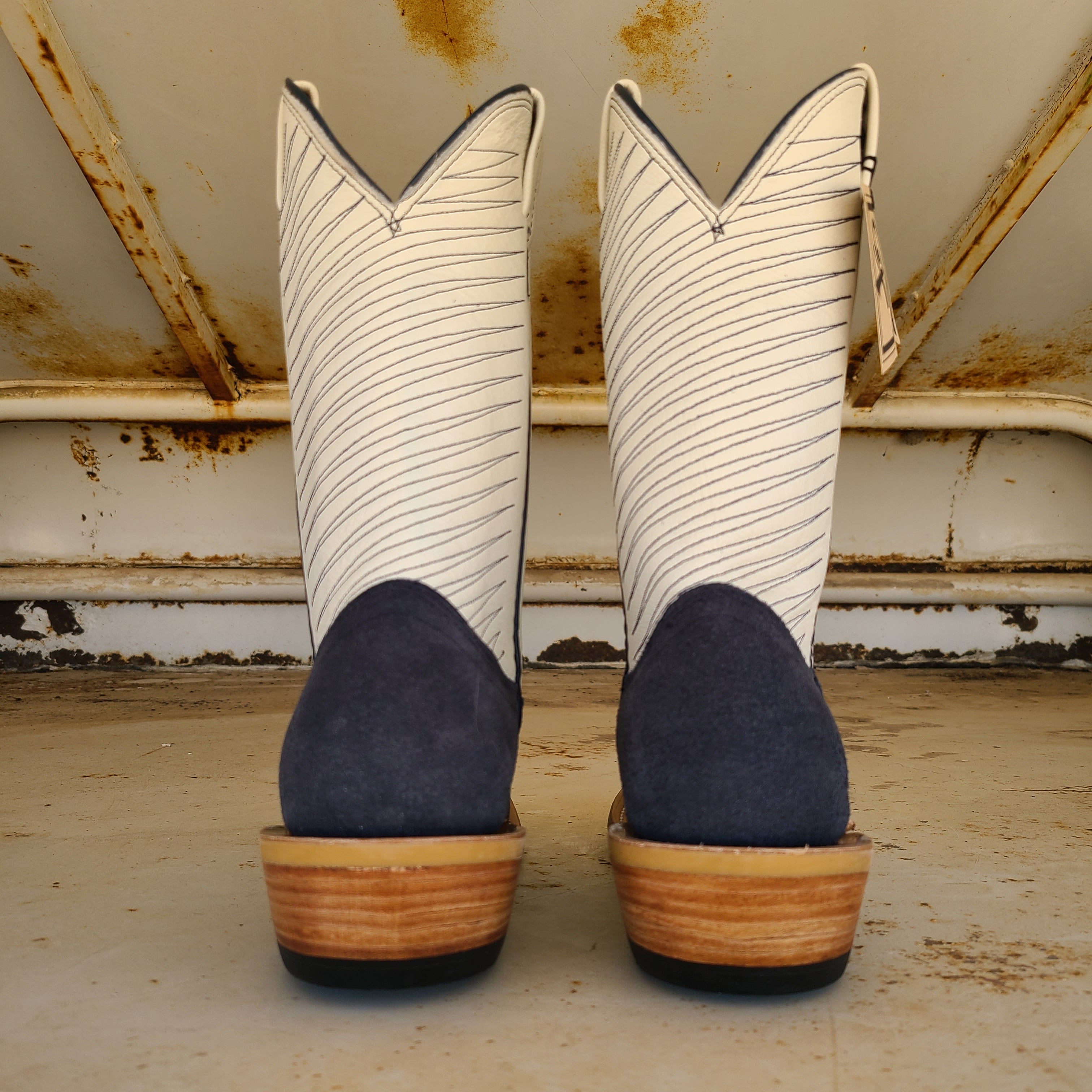 Fenoglio Boot Navy Roughout w/Cream - Customized