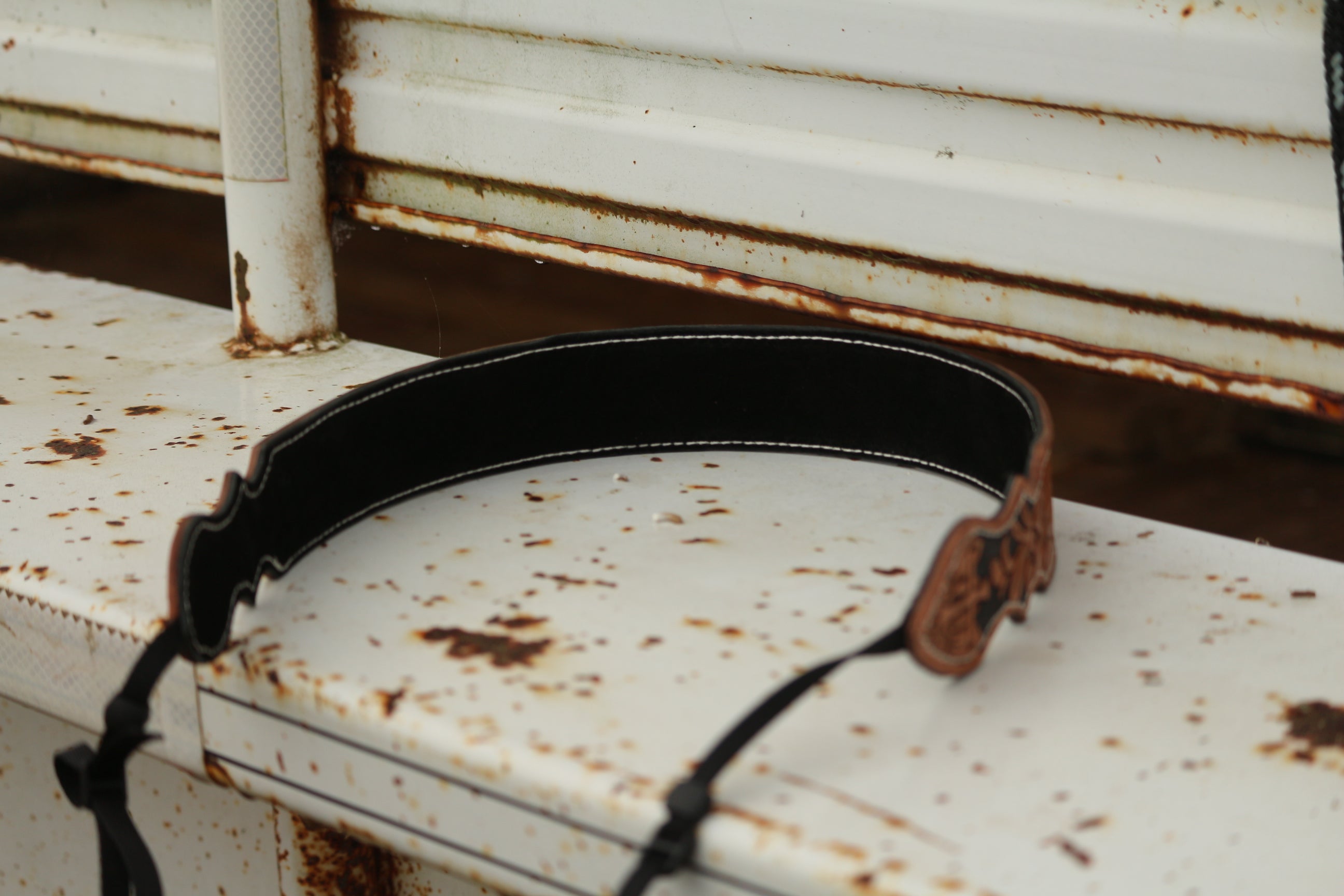 Leather Tooled Longhorn Camera Strap